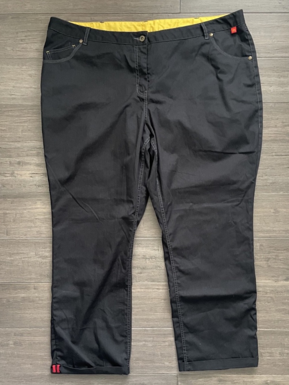 McDonalds Timeless Elements Uniform Pants Womens 22Wx30 Black Cuffed Work